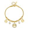 Stylish Adjustable Life Tree Bracelet Sturdy Steel Cubic Zirconia Accent Jewelry Gift
