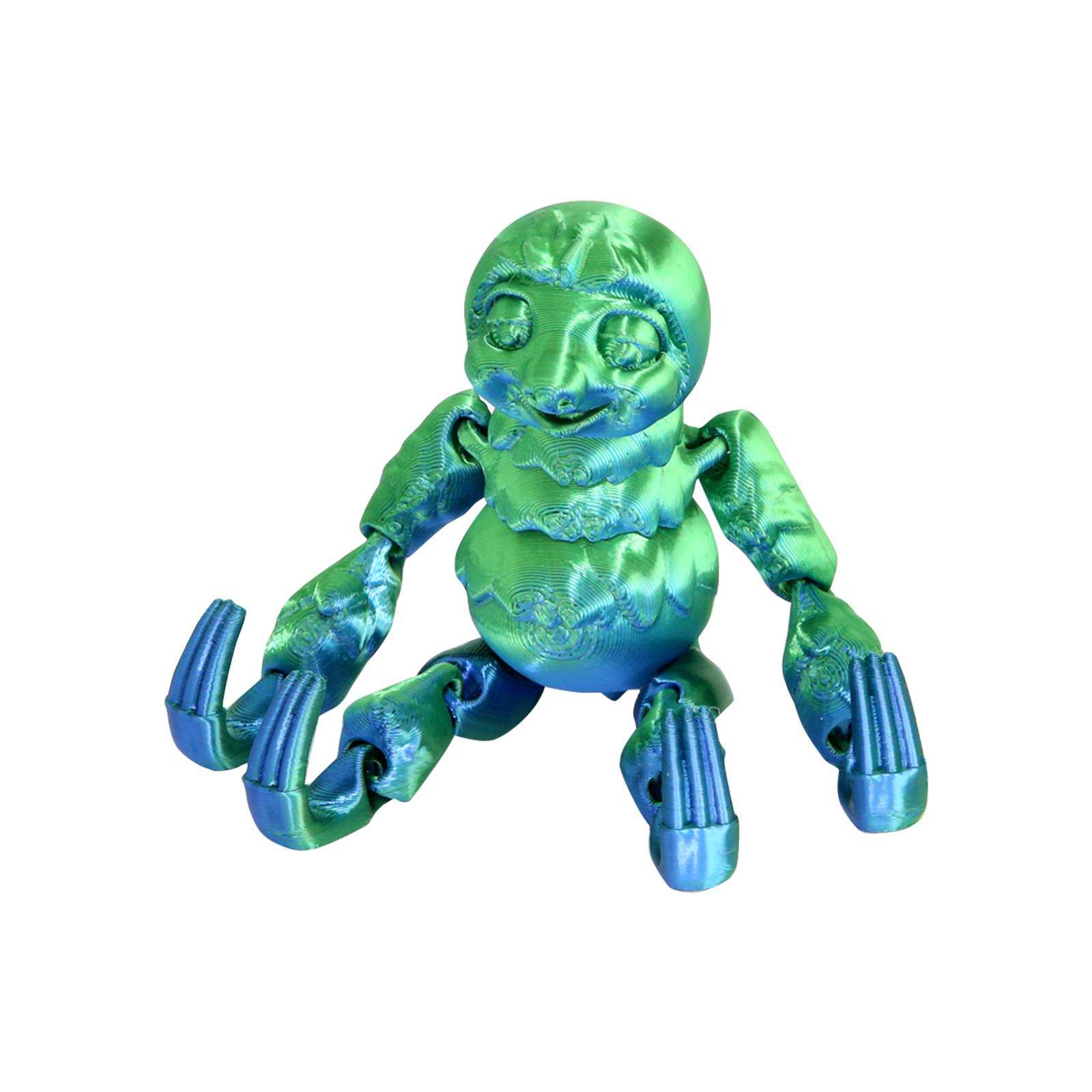 

3D-печатная подвижная игрушка-ленивец с подвижными суставами, 3D-печатная игрушка-ленивец, украшение, снятие стресса, подвижная игрушка-ленивец One Size