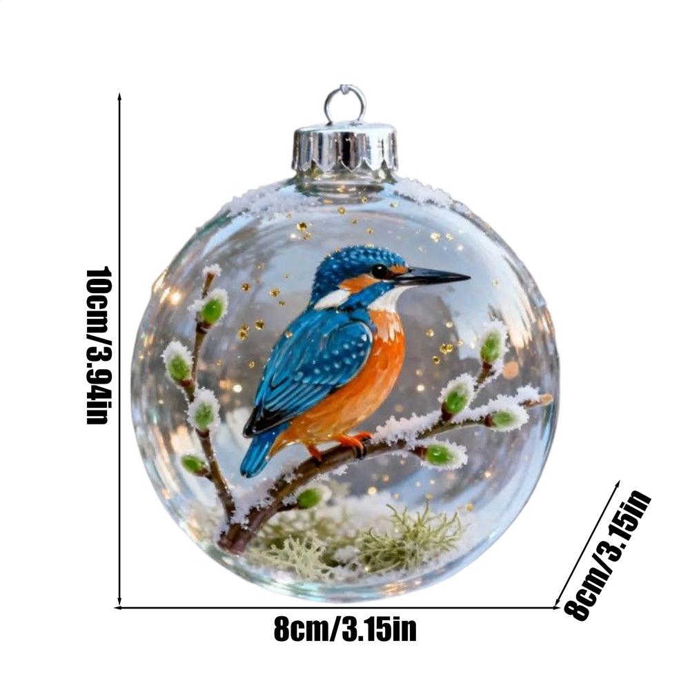 3D Bird Ball Christmas Ornaments Holiday Charm Decor Christmas Tree Hummingbird Bird Eagle Ball Pendant for Holiday Indoor Home