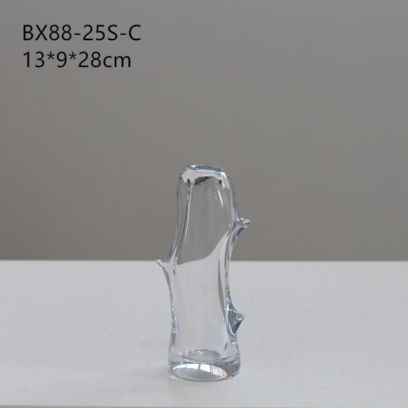 Glass Vase Transparent Branch Fork Shape Thick Straight Glass Bottle Flower Vase Floral Arrangement Accessories Terrarium