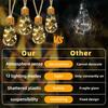 Vintage Hemp Rope Solar String Lights Outdoor, Waterproof Garden Decor Fairy Light for Patio Gazebo Fence Yard