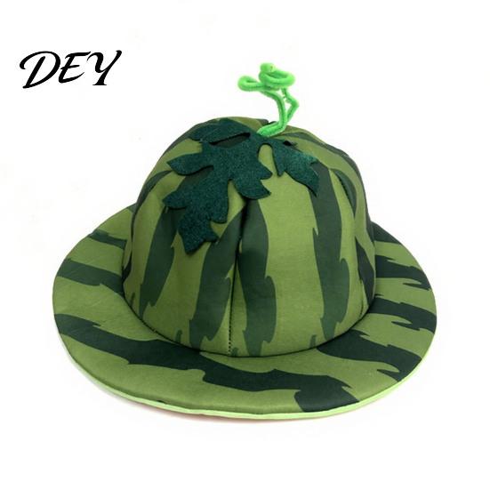 Joyful Holiday Event Hat Watermelon Party Hat, Wide Brim Sun Visor for Costume Parties, Creative Print Cap Lightweight Elastic Unisex Headwear Summer
