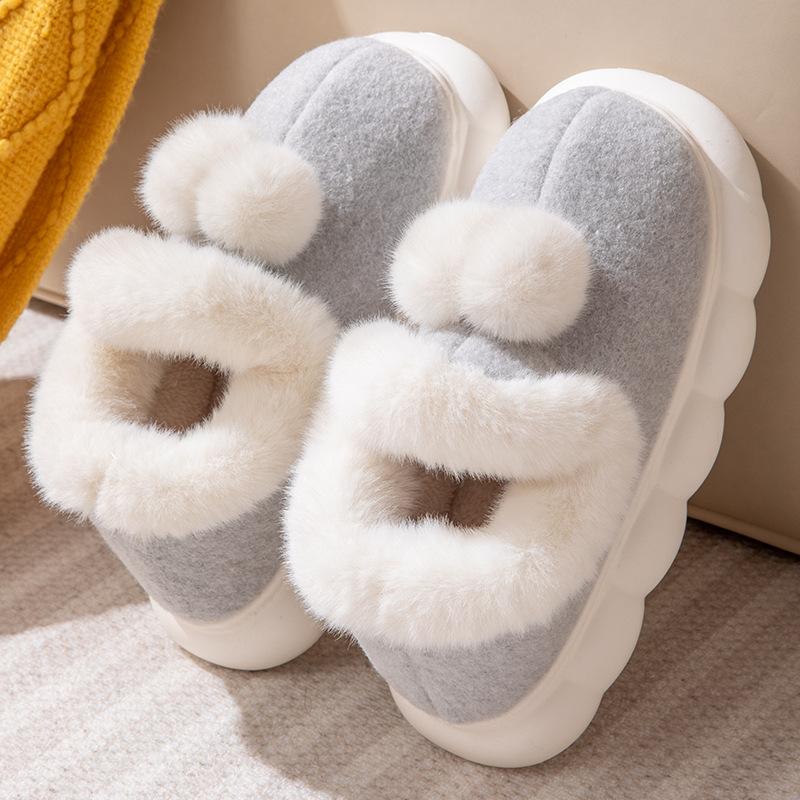 

Баотоу хлопковые тапочки женские зимние теплые домашние комнатные парные домашние нескользящие плюшевые утолщенные послеродовые хлопковые туфли 38-39 Suitable for 37-38