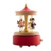 Wooden Carousel Music Box Ornaments Rotatable Hand-cranked Music Box DIY Handmade Birthday Christmas Gift Children’s Toys