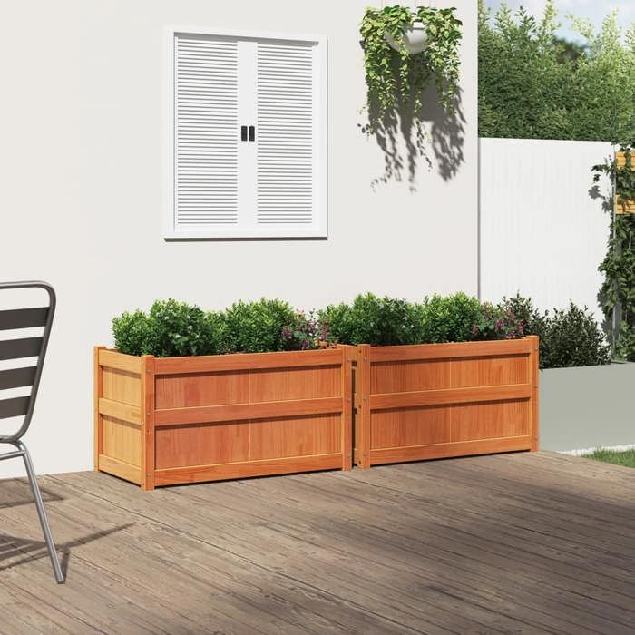 VidaXL Jardinières 2 pcs cire marron bois de pin massif 837464