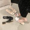 Temperament Light heel square head square root outer wear summer sweet skirt thick heel cool slippers new elegant sandals