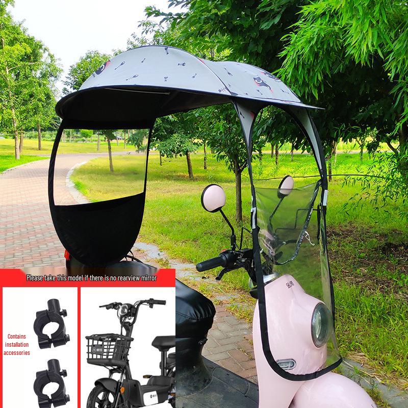 Electric Vehicle Sunshade & Rainproof Canopy for Bicycles and Motorcycles