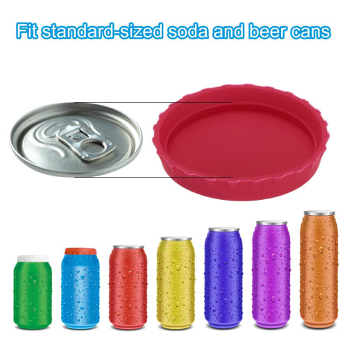 PATIKIL Silicone Soda Can Lids, Set of 6, Reusable Drink Can Protective Covers, Fits Standard Size Soda, Beer, Juice, and Beverage Cans, Gray