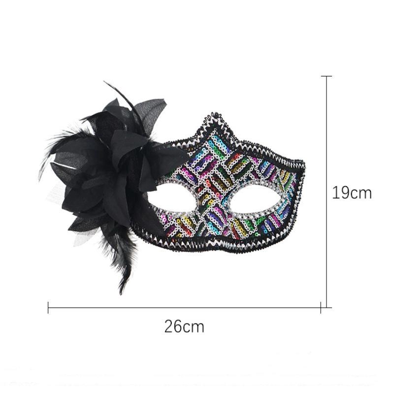 Glitter Half Face Floral Masquerade Mask Woman Venice Mask Halloween Costume Accessories For Cosplay Party