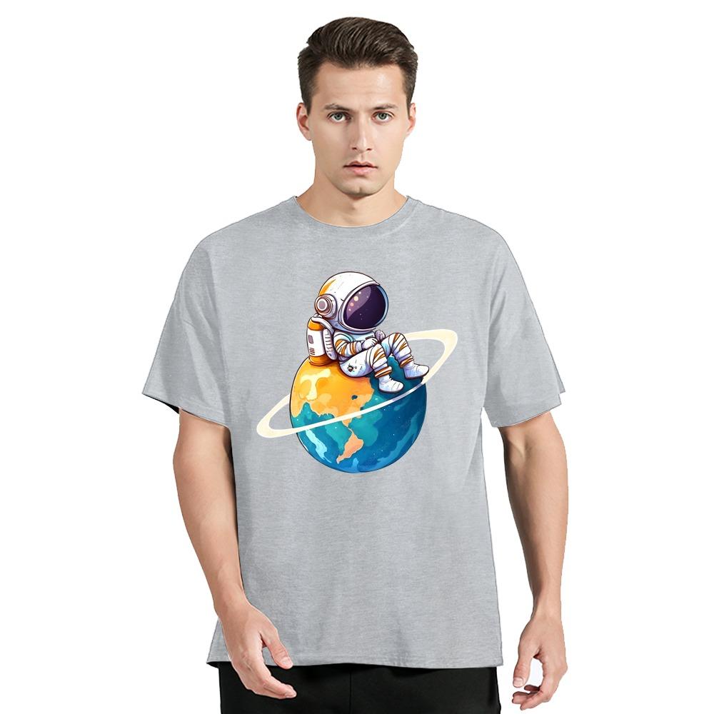 Astronaut Funny Print Graphic T-shirt Polyester Hip Hop New Summer Fashion Streetwear Tshirt Unisex Tops Tees O-neck Loose