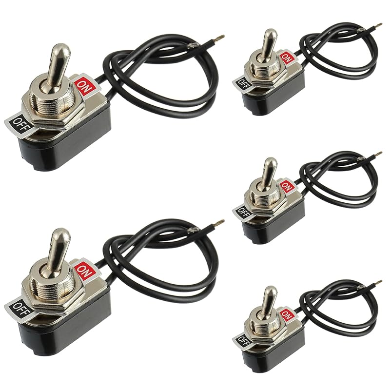 Heavy Duty Toggle Switch SPST 2 Pin ON/Off Rocker Toggle Switch 6A/125V 3A/250V for Car Truck Boat Marine Black Shell(1PCS)
