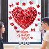 Valentine'S Day Window Clings Romantic Red Rose Heart Balloon Window Stickers Home Decorations