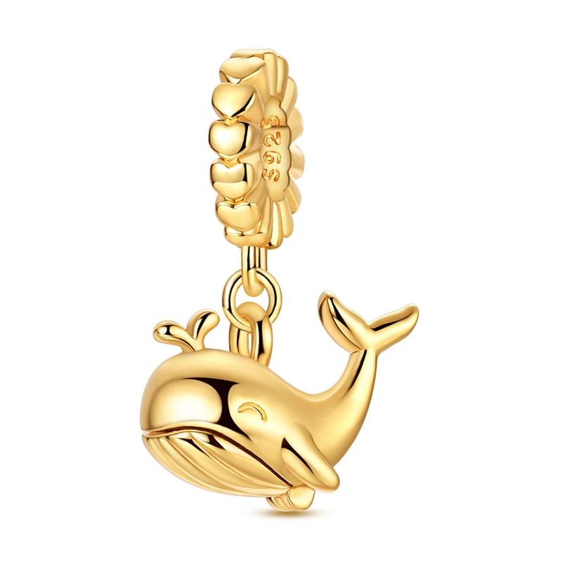 Original 925 Sterling Silber Charm Perle Goldene Serie Zirkon Anhänger Passend für Original Armband Halskette Für Frauen DIY Schmuck Geschenk