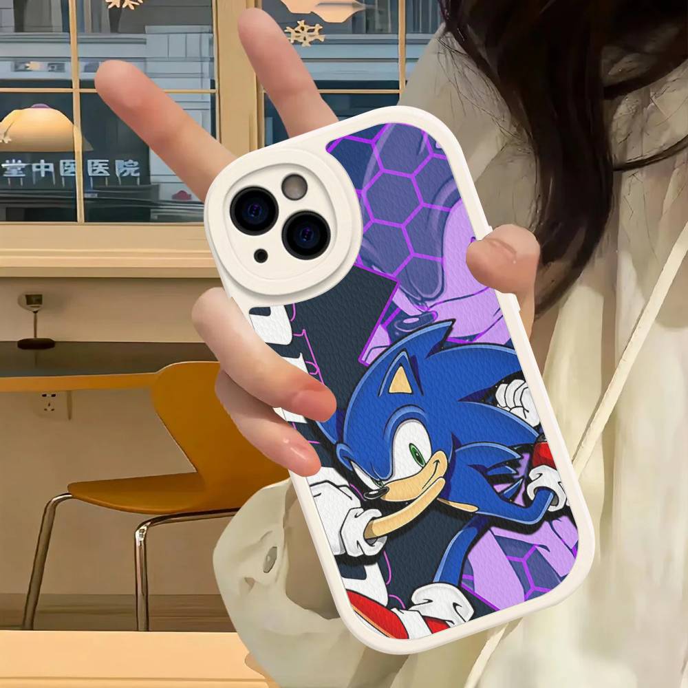 S-SonicS Anime For IPhone 16 15 14 13 12 11 Pro Max Plus Leather Phone Cover
