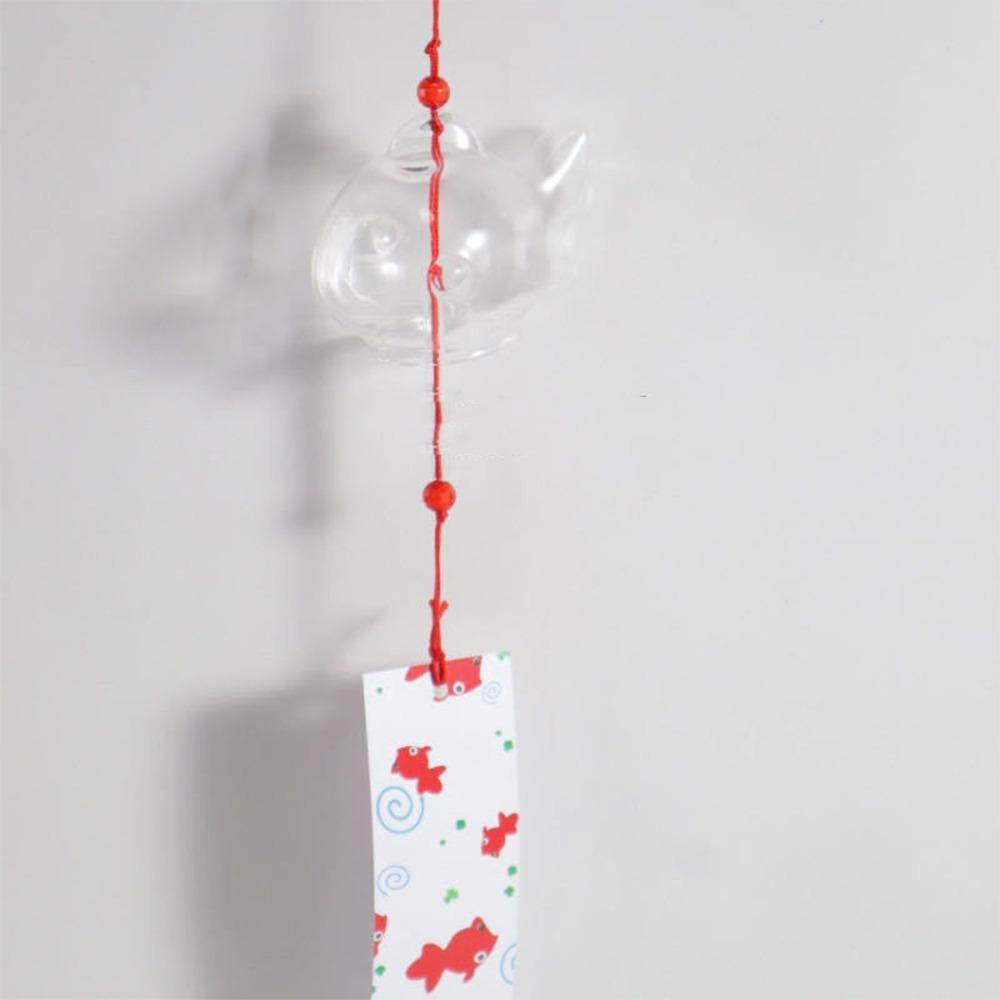 

Hand-painted Clear Fish Wind Chime Glass Small Golden Fish Pendant Outdoor Garden прозорий