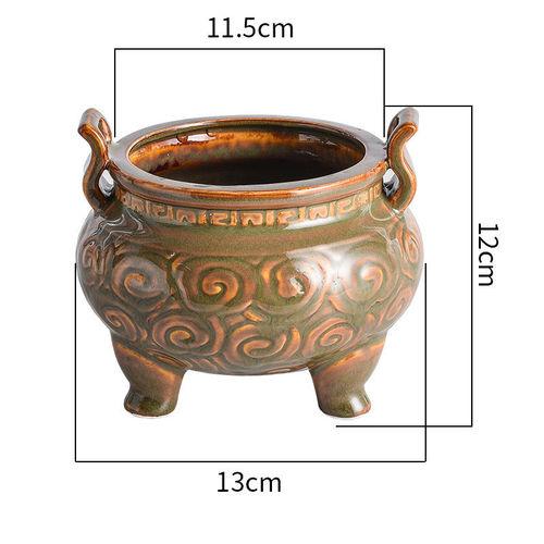 1pc Ceramic Incense Burner Decorations Buddhist Hall Utensils Temple Sacrifice Home Decor Pray for Auspiciousness Feng Shui