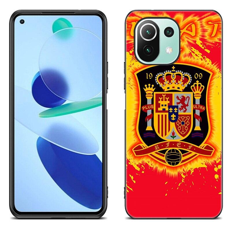 Spain Coat of Arms Flag Case For Xiaomi Mi 11 Lite NE 11i 10T 11T Pro A2 A3 Lite POCO F3 M3 M4 C31 X3 Pro NFC GT Black Cover