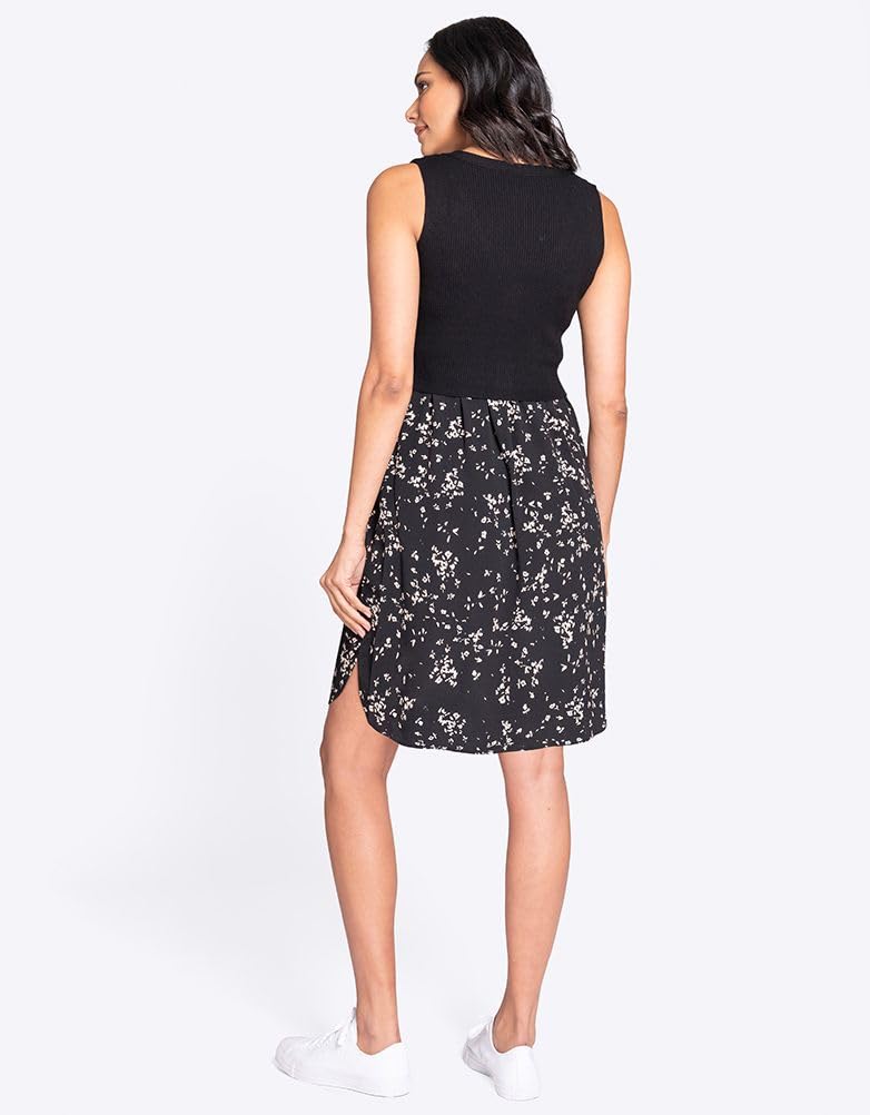 Seraphine TYLA Casual Maternity Black with Sand Print Women's Dress, Nursing-Friendly,
