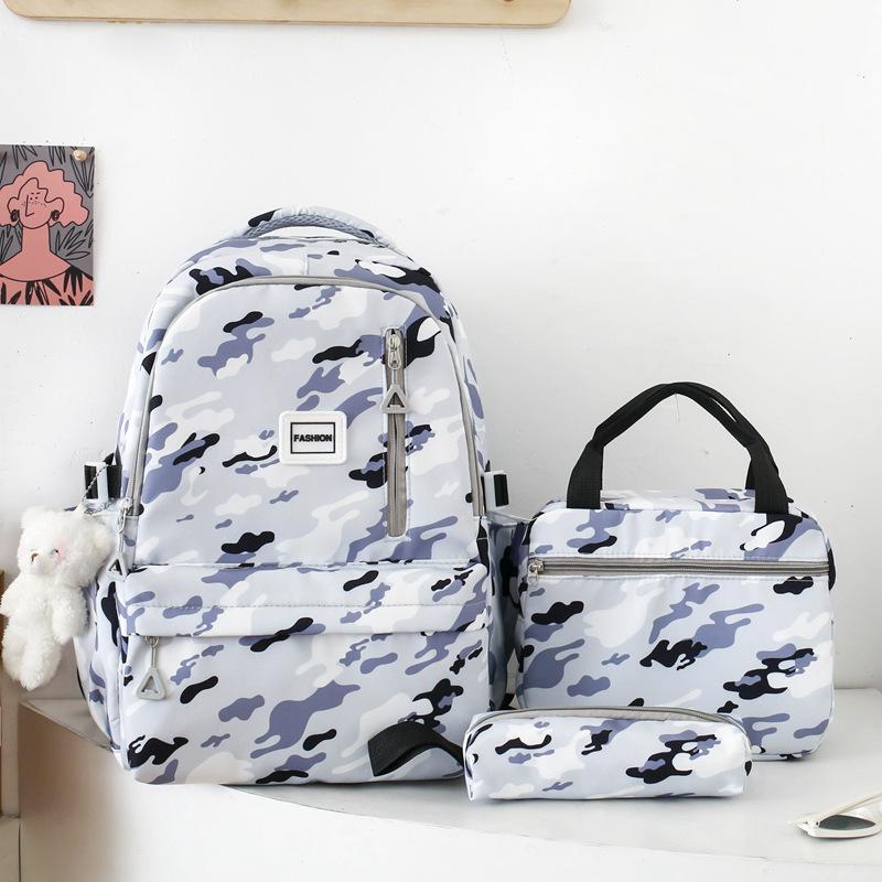 Zaino per studenti Borsa da scuola in tre pezzi Zaino resistente di grande capacità da donna