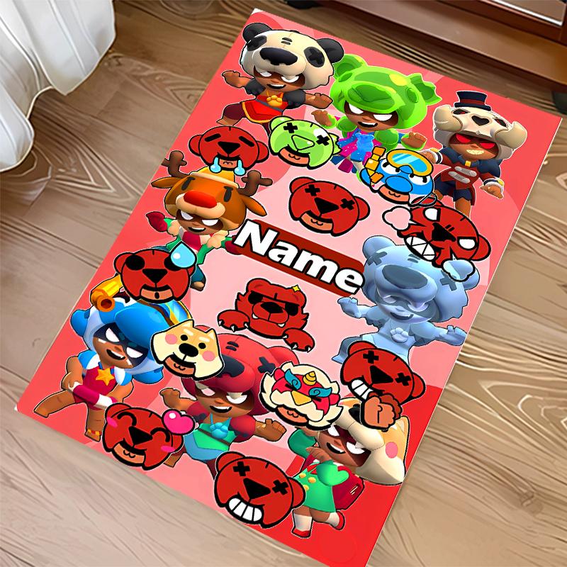 Custom Personalization Brawl Stars Print Area Rug - Soft, Washable Non-Slip Indoor Mat,Living Room,Home&Office Decorative Rug