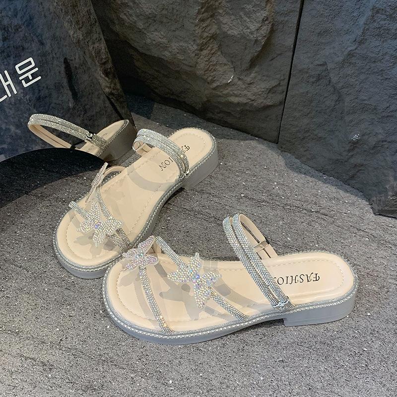 Roman sandals women's summer 2025 explosion fairy style temperament French style with skirt slippers women wear beach shoes