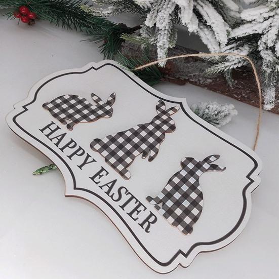 Ghirlanda Di Pasqua In Legno Con Uova Colorate – Cartello Decorativo Per Porta D'Ingresso (Happy Easter)
