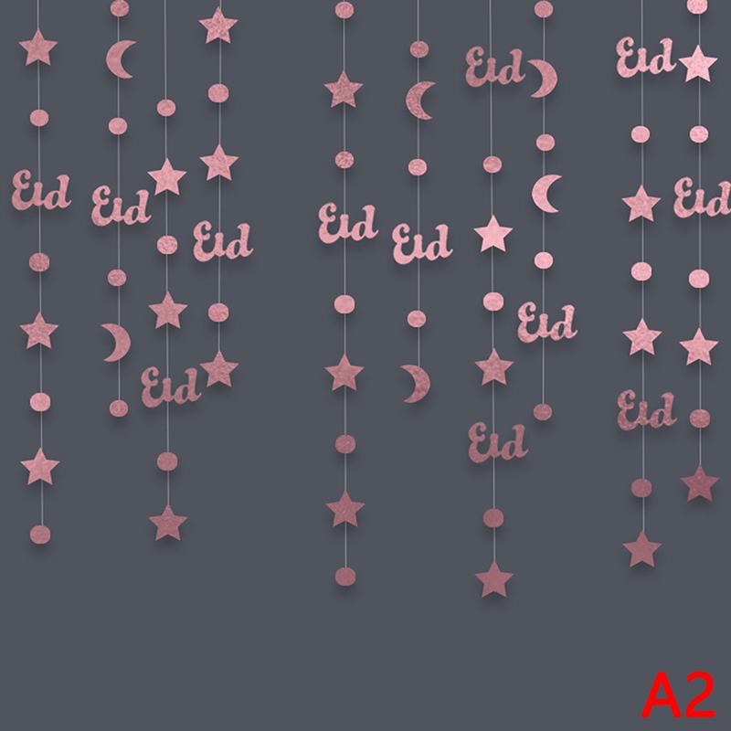 DIY Heimdeko Eid Mubarak Banner Ornamente Ramadan Kareem Hängegirlande Islam Muslim Hängender Streamer Zugflagge