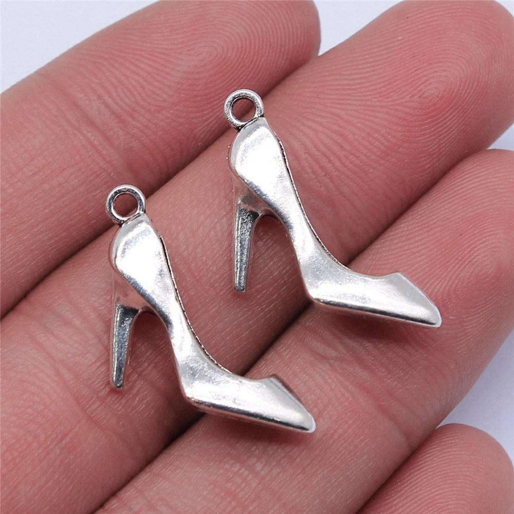 Shoes High Heel Fashion Charm Antique Bronze Zinc Alloy Jewelry Making Supplies for Women Earring Charms Handmade