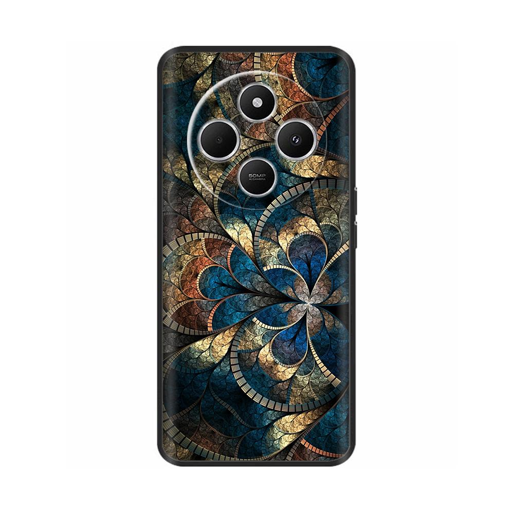 Luxury Painted Case For Redmi 14R 5G Soft Black Silicone Bumper Back Cover for Xiaomi Redmi 14R 14C Cases Funda Shockproof Shell