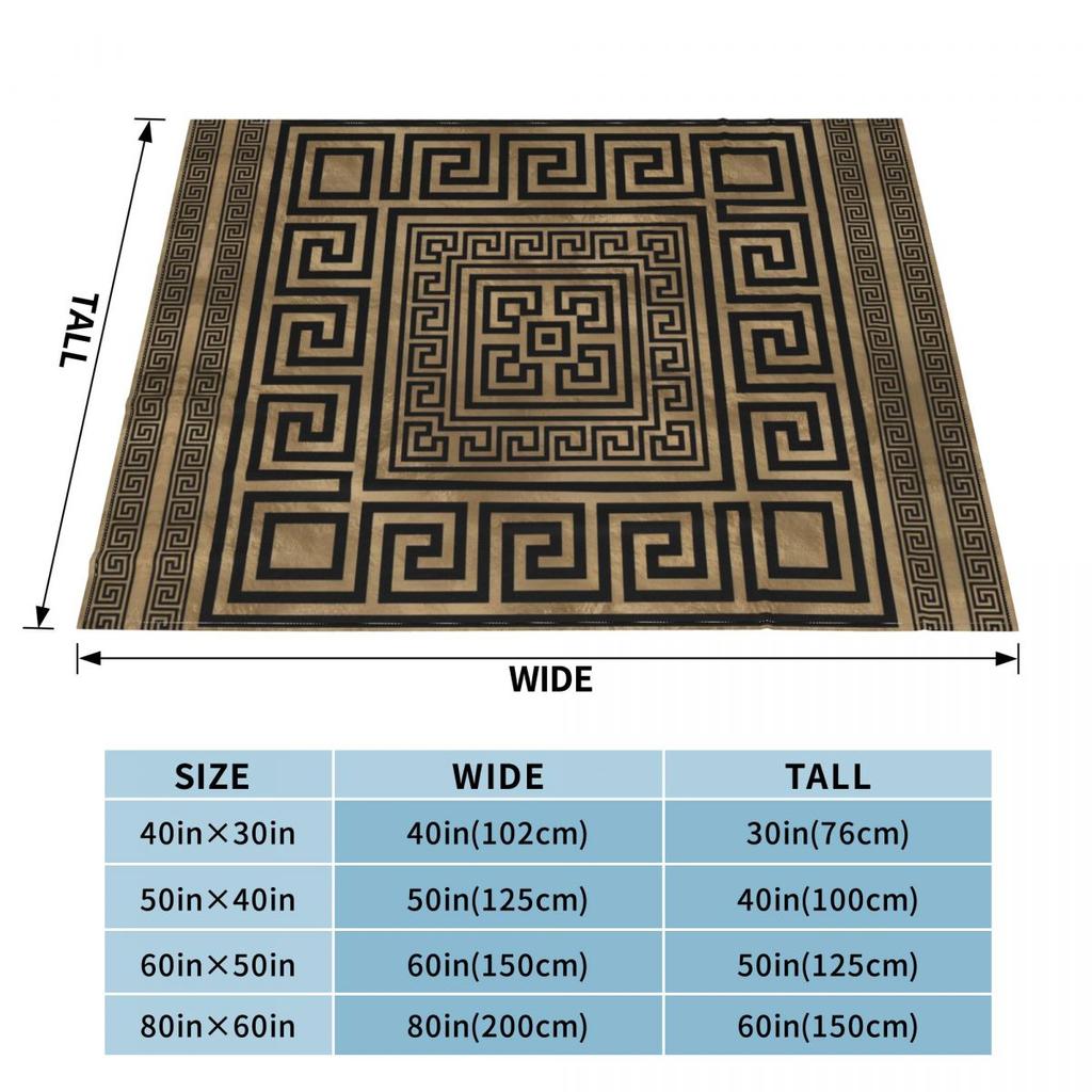 Ornamento Chiave Greca Coperta Meandro Greco Tessuto di Flanella Decorazione Traspirante Coperte Plaid Super Morbide per Letto Trapunta Sottile Peluche