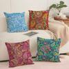 Painted Design PPaisleyS ART Cushion Cover Short Plush Doublesided Print Square Throw Pillow Covers Sofa Home Cushion Decor