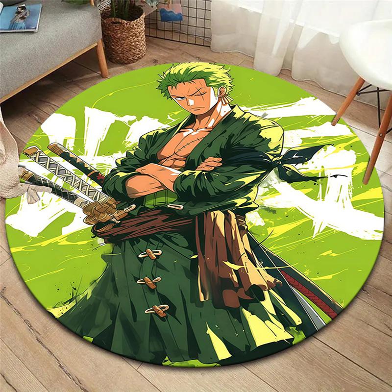 Roronoa Zoro Round Area Rug Carpet Rug For Living Room Bedroom Sofa Playroom Decor Nonslip Floor Mat