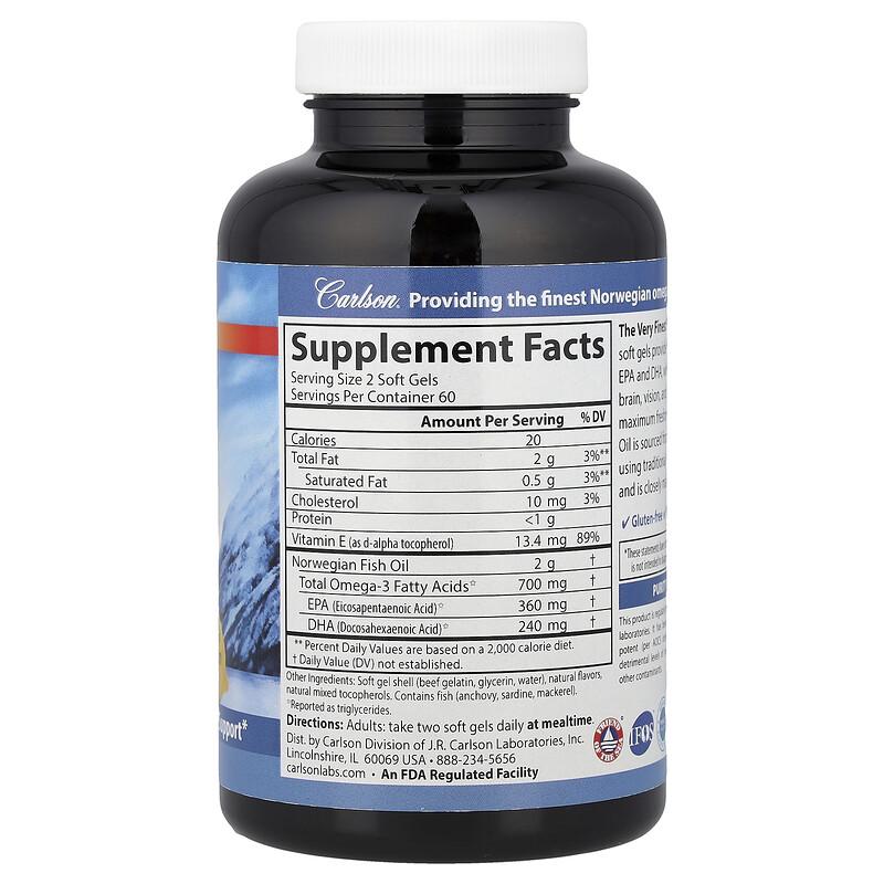 The Very Finest Fish Oil, Natural Lemon, 120 Soft Gels