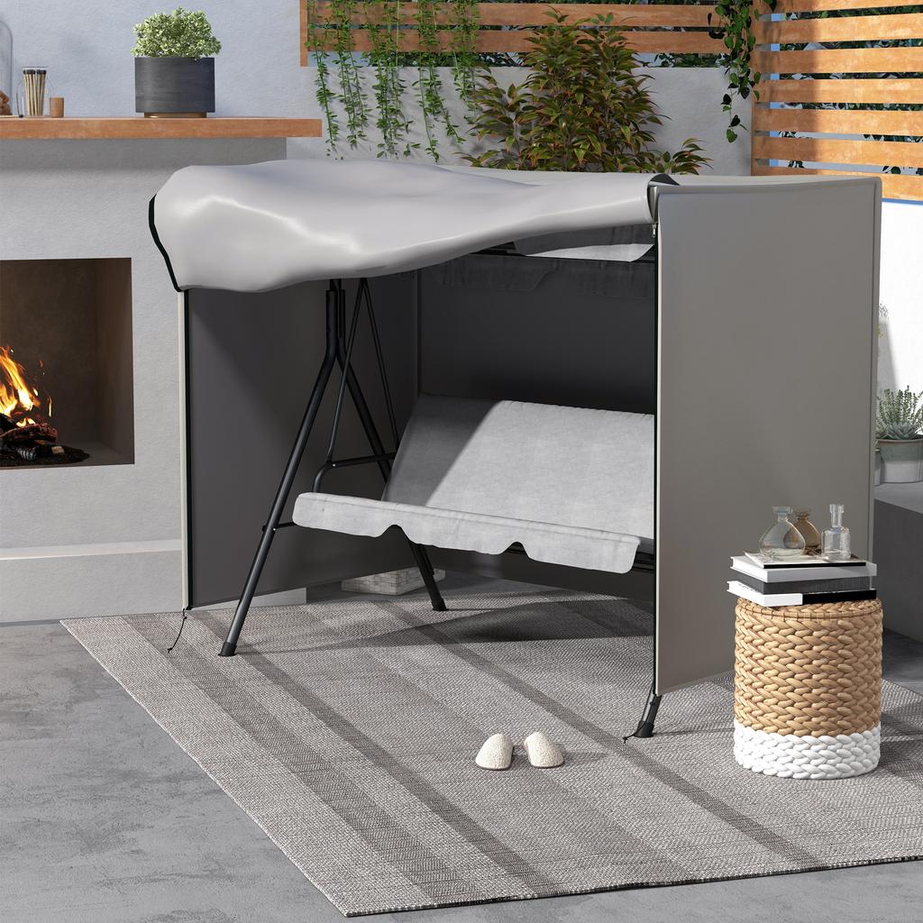 205 X 124cm Three-Seater Swing Chair Protective Cover Grey