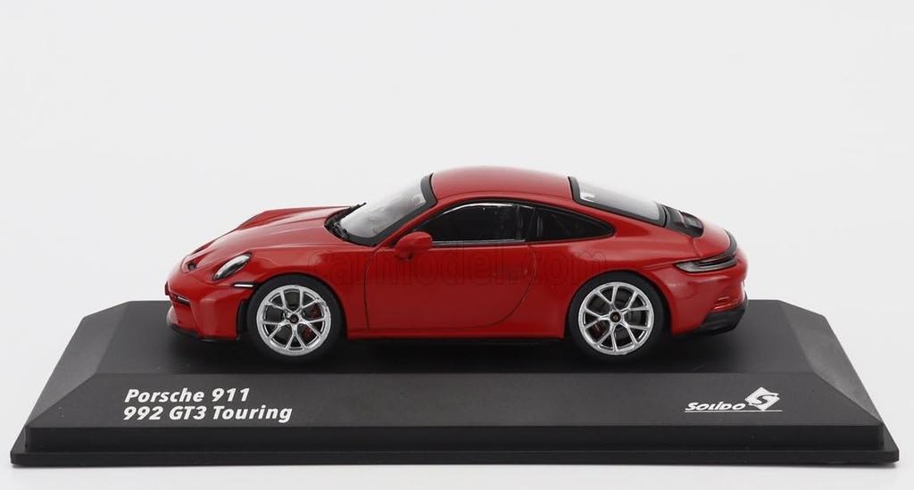Solid Porsche Scale Diecast Car 911 992 GT3 Touring Coupe 2023 1/43 (Red)