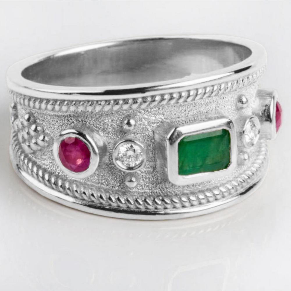 

Новое европейское и американское широкое ретро-кольцо из золота с песком и цирконием No. 13 серебряный