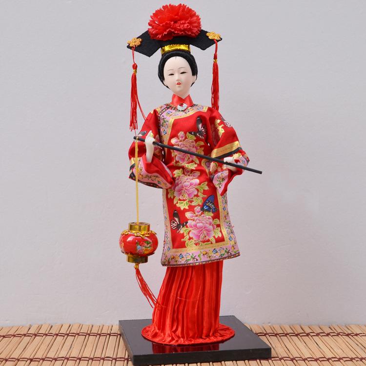 Q-Version Qing Dynasty Princess Silk Doll, Forbidden City Manchu Palace Figurine, Chinese Cultural Souvenir & Decor