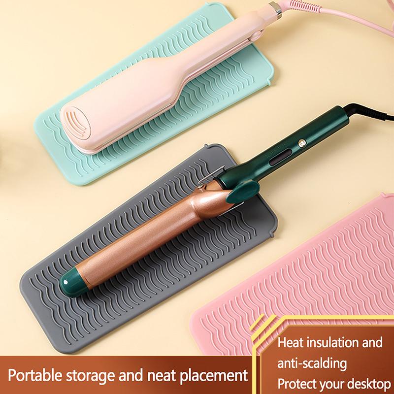 New 1Pc Multifunctional Silicone Heat Resistant Pad Insulation Mat For Hair Straightener Heat Curling Stick Curler Flat Irons