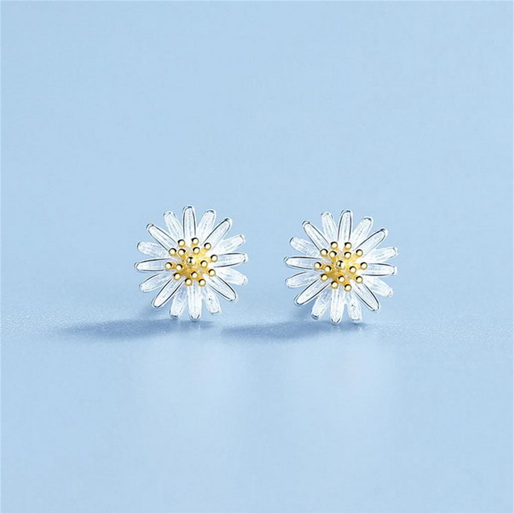 Korean Style Daisy Tulip Flowers Stud Earrings For Women Dropping Oil Pearl Crystal Earring for Women Girls Pretty Jewelry Gifts