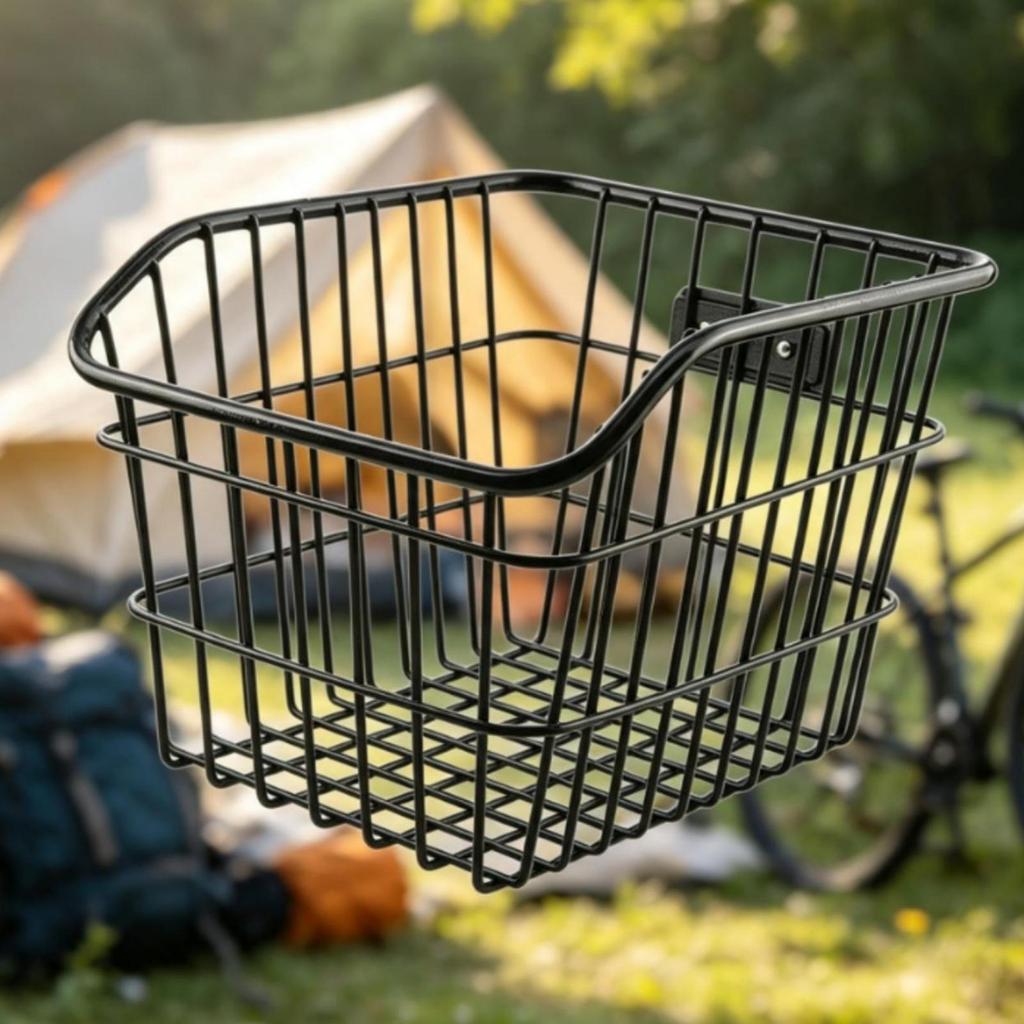 Bike Rear Rack with Basket Long-Lasting for Grocery Shopping, Commuters