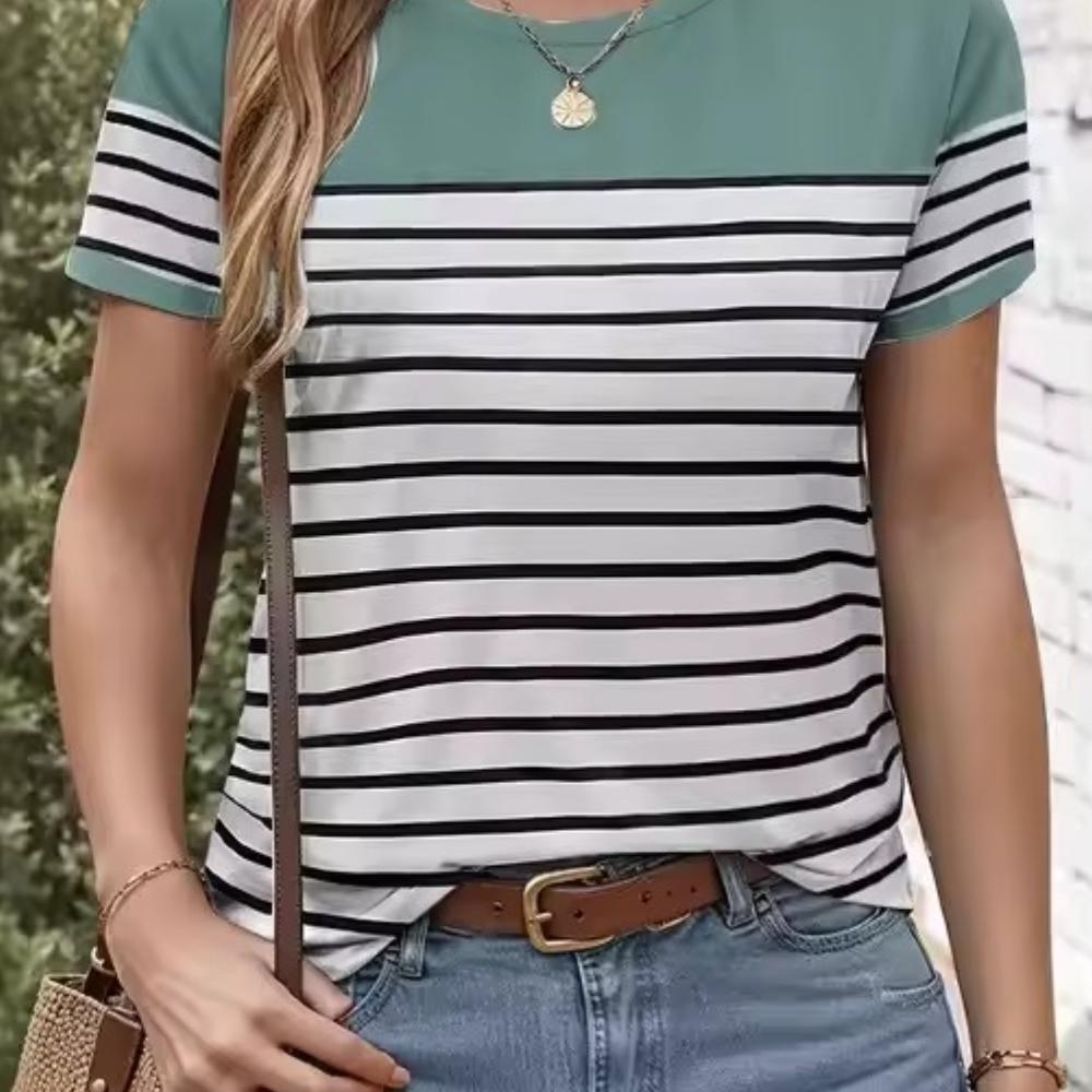 Summer Women's 3D Printed Crew Neck T-Shirt Fashion Versatile Breathable Trend Casual