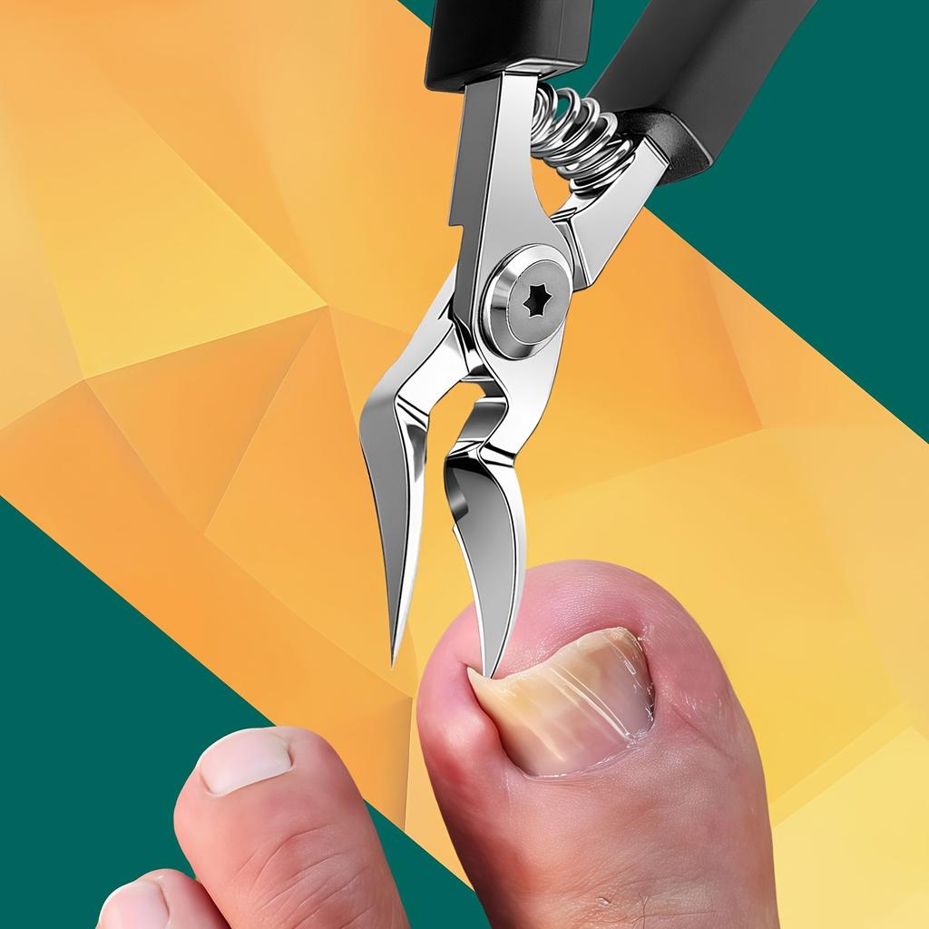 1Pc Stainless Steel Thick Toenail Fingernail Clipper Heavy-Duty for Adults Professional-Grade Curved Blade with Sharp Serrated