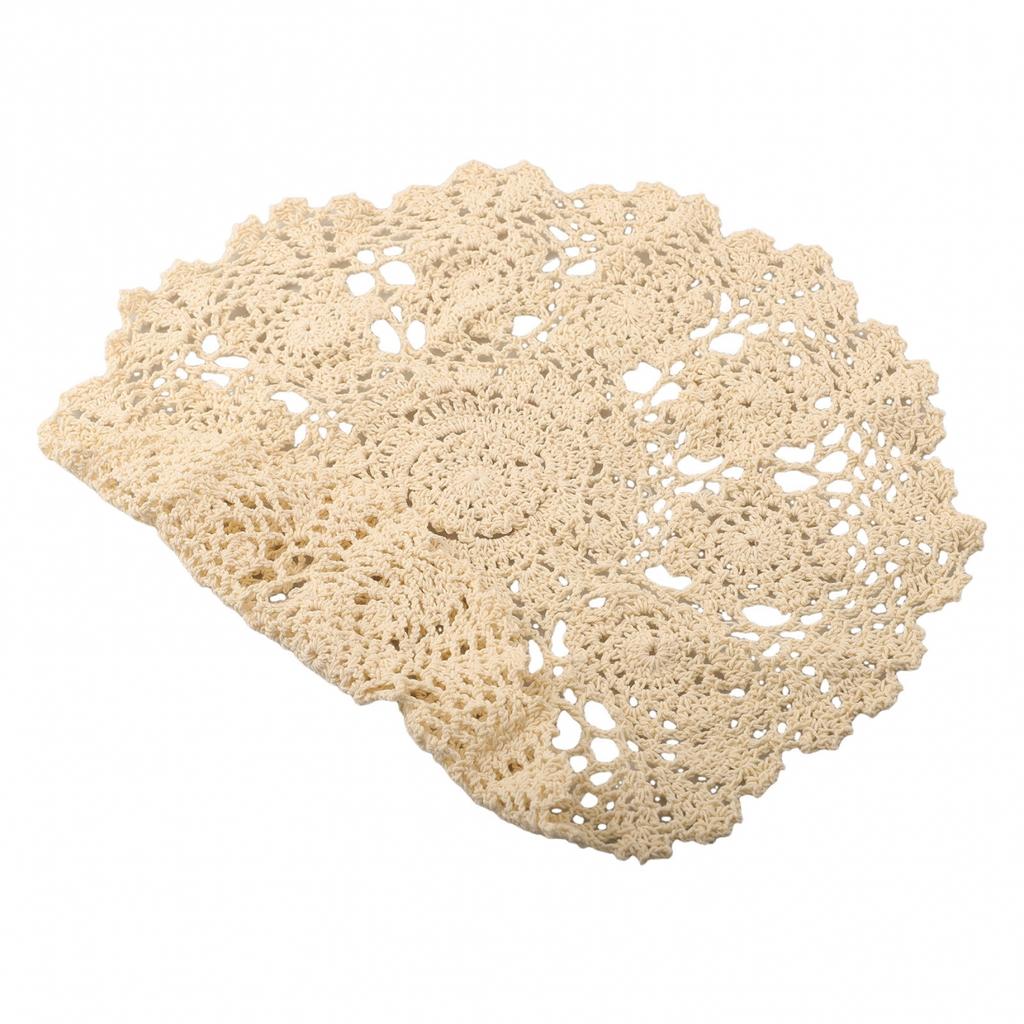 Placemat Table Mat Retro Hollow Round Doilies Home Kitchen Decor Display