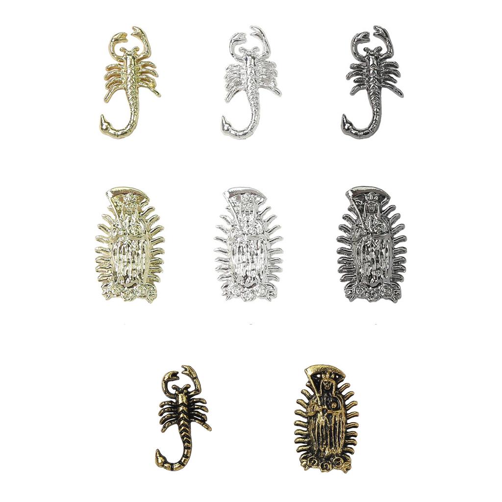 Embossed Nail Charms 3D Scorpion Nail Art Accessories for DIY Nail Art Design Nail Art Decoration Jewelry Making