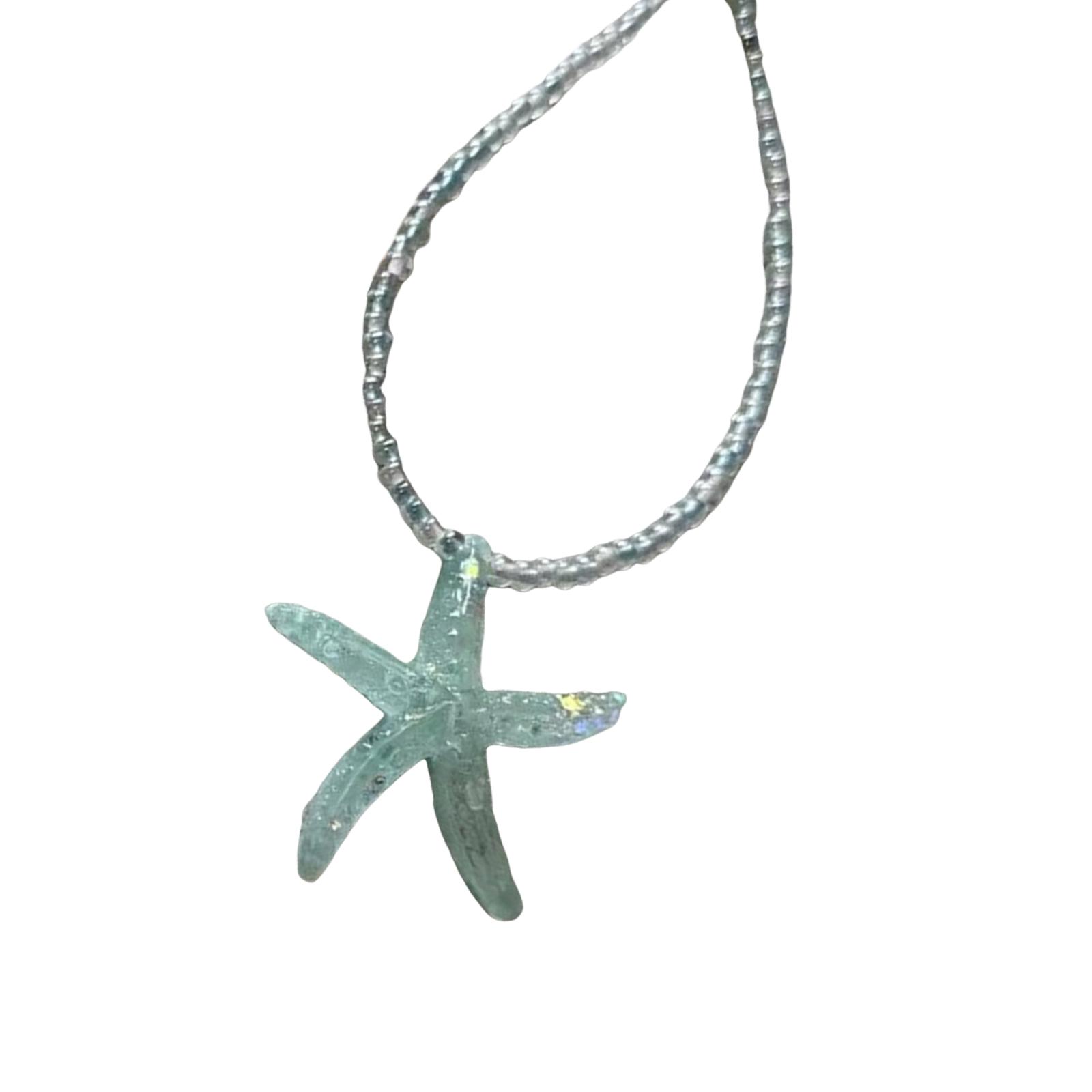 

Adjustable Cool Starfish Pendant Necklace Kids Neck Jewelry Kids Fashion Jewelry Suitable for Boys and Girls Present синий