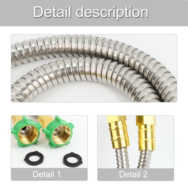 Stainless Steel Garden Leader Hose Female to Female Leader Hose Leakproof Flexible Water Hose Water Pipe Connection