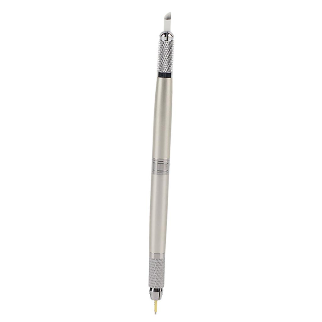 Double End Manual Permanent Microblading Eyebrow Tattoo Pen   2pcs 14Pins   2pcs Round Needles