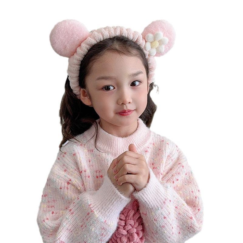2024 Cute Cartoon Plush Headband for Women - Makeup, Hair Clip & Tie