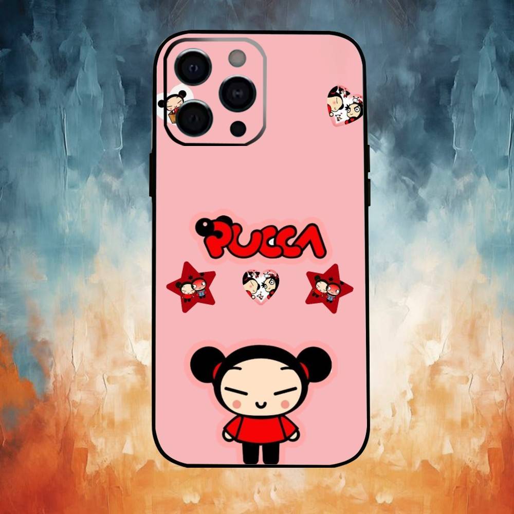 Cute Cartoon-Pucca Phone Case Silicone Soft For IPhone 17,16,15,14,13,12,11,XS,Plus Pro Max