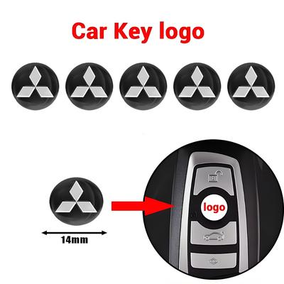 14mm Logo Car Remote Key Exquisite Emblem Stickers For Ralliart Outlander Pajero Lancer Delica Galant Space Star ASX